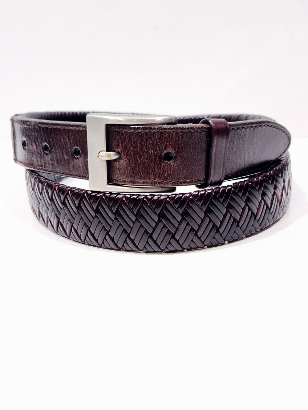 Columbia Sportswear Woven Brown Belt Mens Size 40 Vegetable Tanned Bond Leather